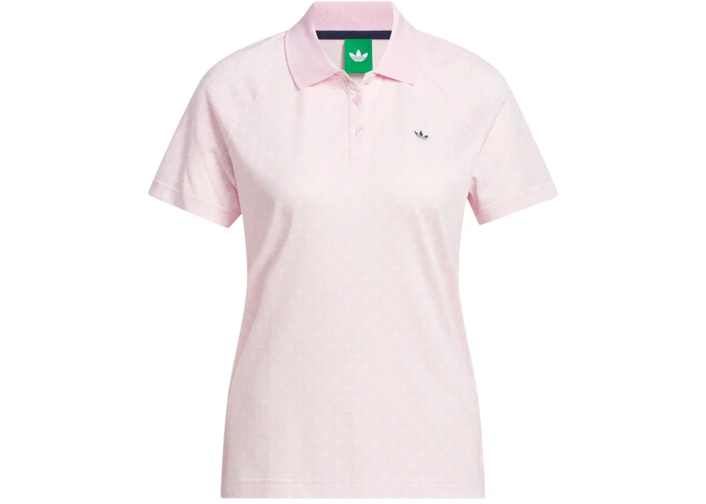 Женское поло с принтом Trefoil Adidas, Clear Pink/Chalk White