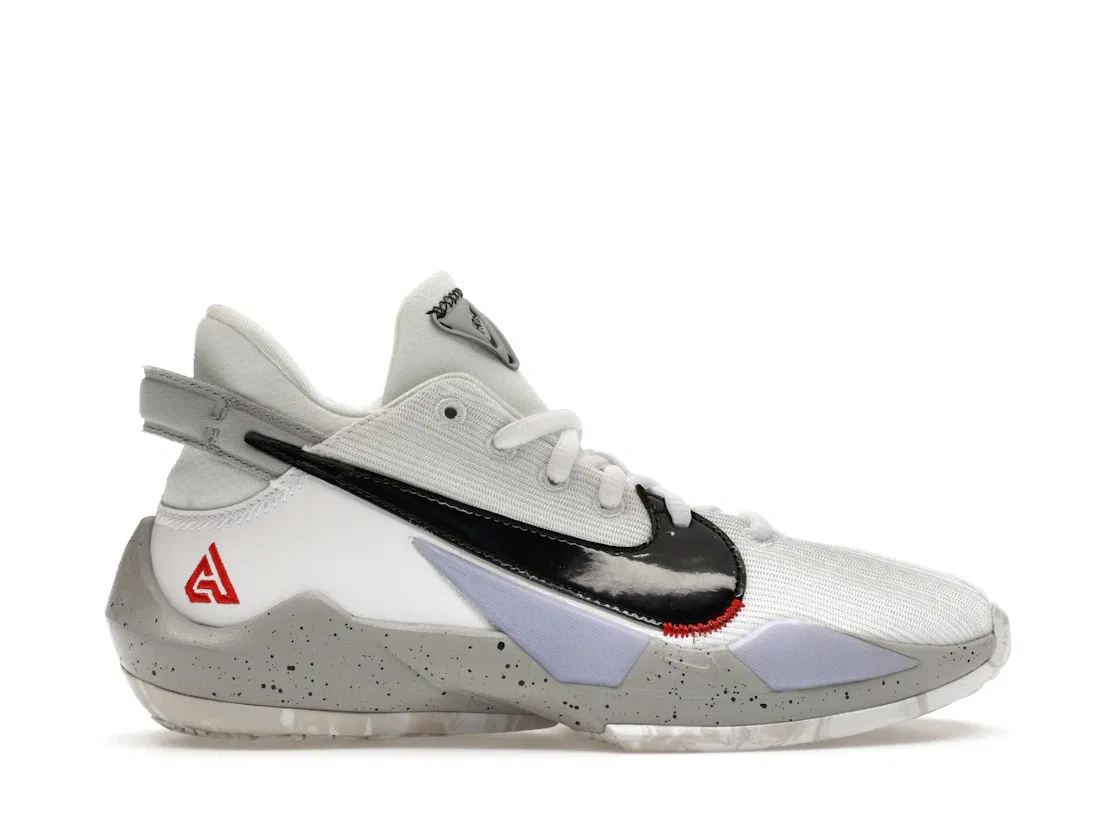 Детские кроссовки для баскетбола Nike Zoom Freak 2 White Cement, White White University Red Grey Fog