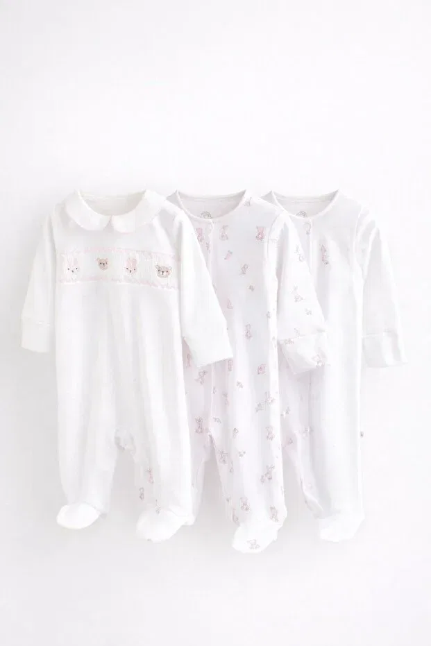 Детский комплект боди-комбинезонов с принтом White Rabbit Next Baby, Multicolor
