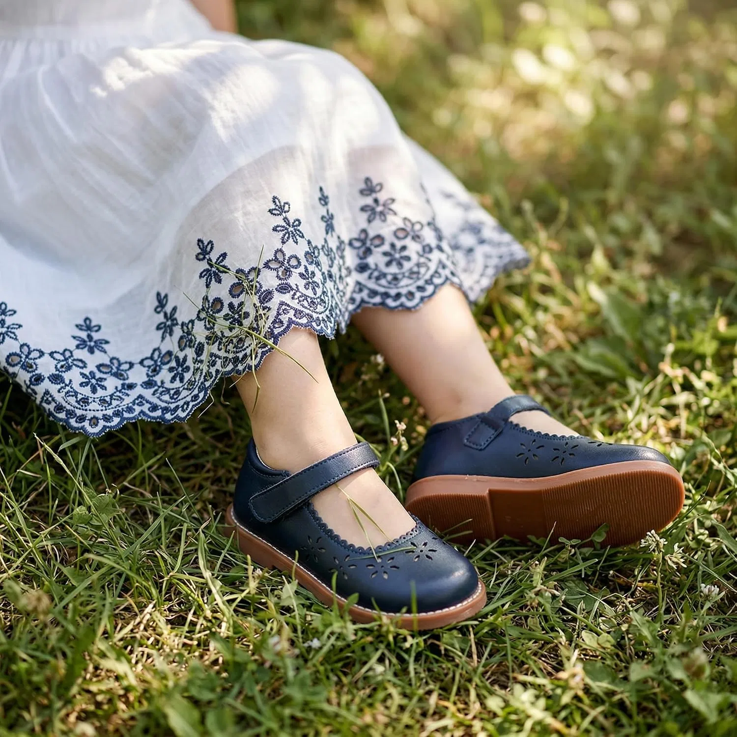 Детские туфли Мэри Джейн с принтом THEE BRON, Navy Blue — фото 3