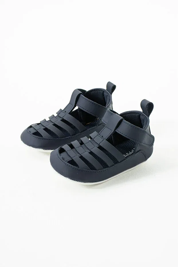 Детские сандалии-ботиночки для мальчиков с липучкой Yummy Kids, Navy Blue — фото 2