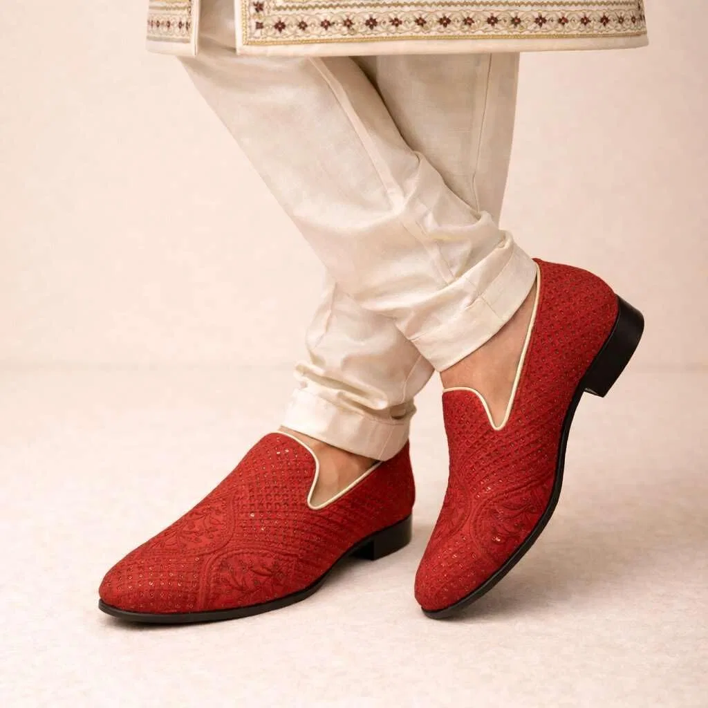 Лоферы с вышивкой Punjabi Jutti, Красный Step n Style — фото 2
