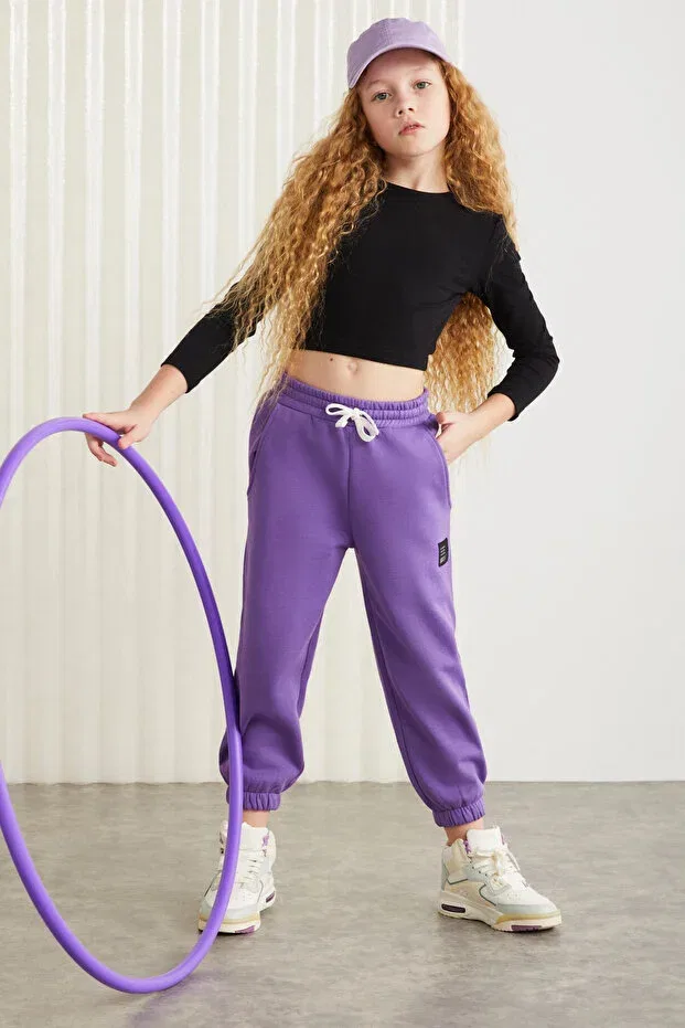 Детские спортивные штаны для девочек хлопковые Grimelange, Purple