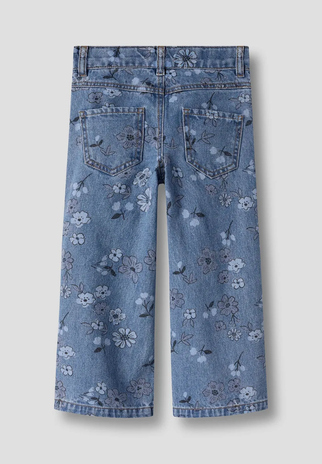 Джинсы Nmfrose wide aop 2633-im - джинсы свободного кроя Name It, Medium Blue Denim Aop:Flower — фото 4