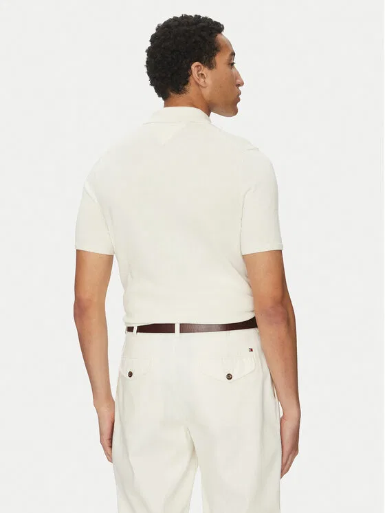 Поло regular fit Essential Tommy Hilfiger, бежевый — фото 3