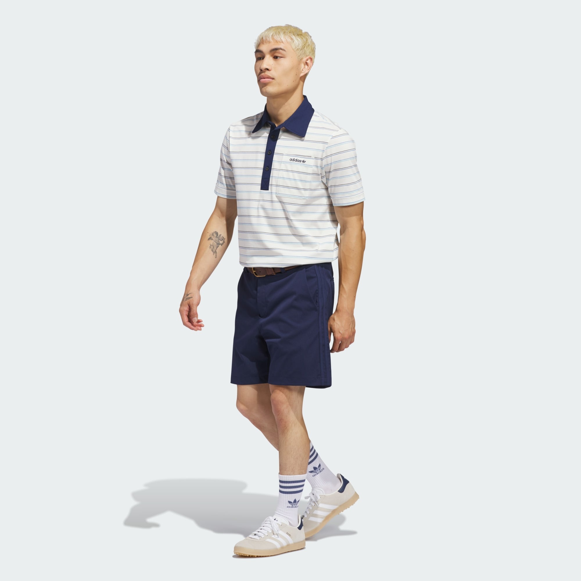 Футболка-поло Adidas Originals Archive Stripe, белый/темно-синий — фото 4