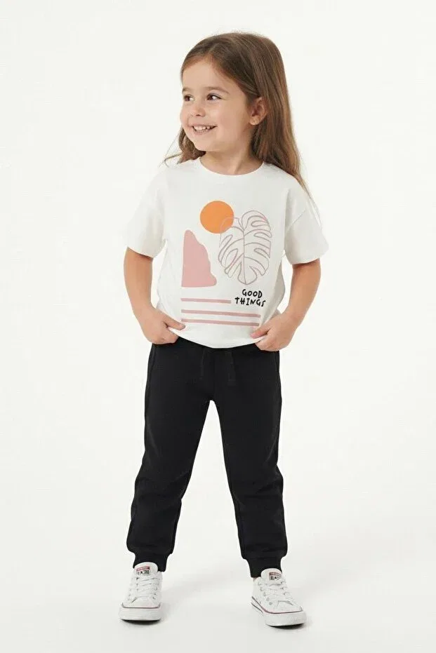 Детская футболка для девочек с принтом Good Things Printed Miababy, Rose Dry