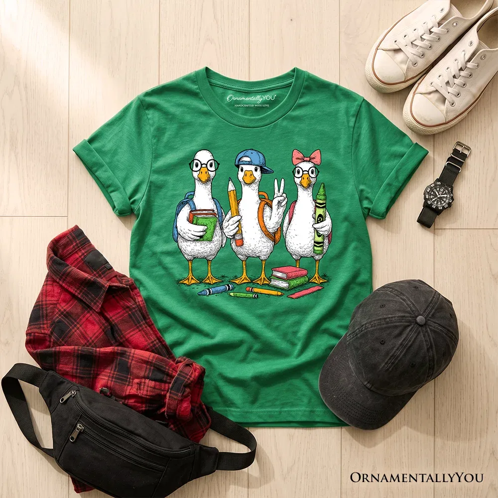 Детская футболка для мальчиков с принтом Cute Goose Youth Back to School OrnamentallyYou, Irish Green