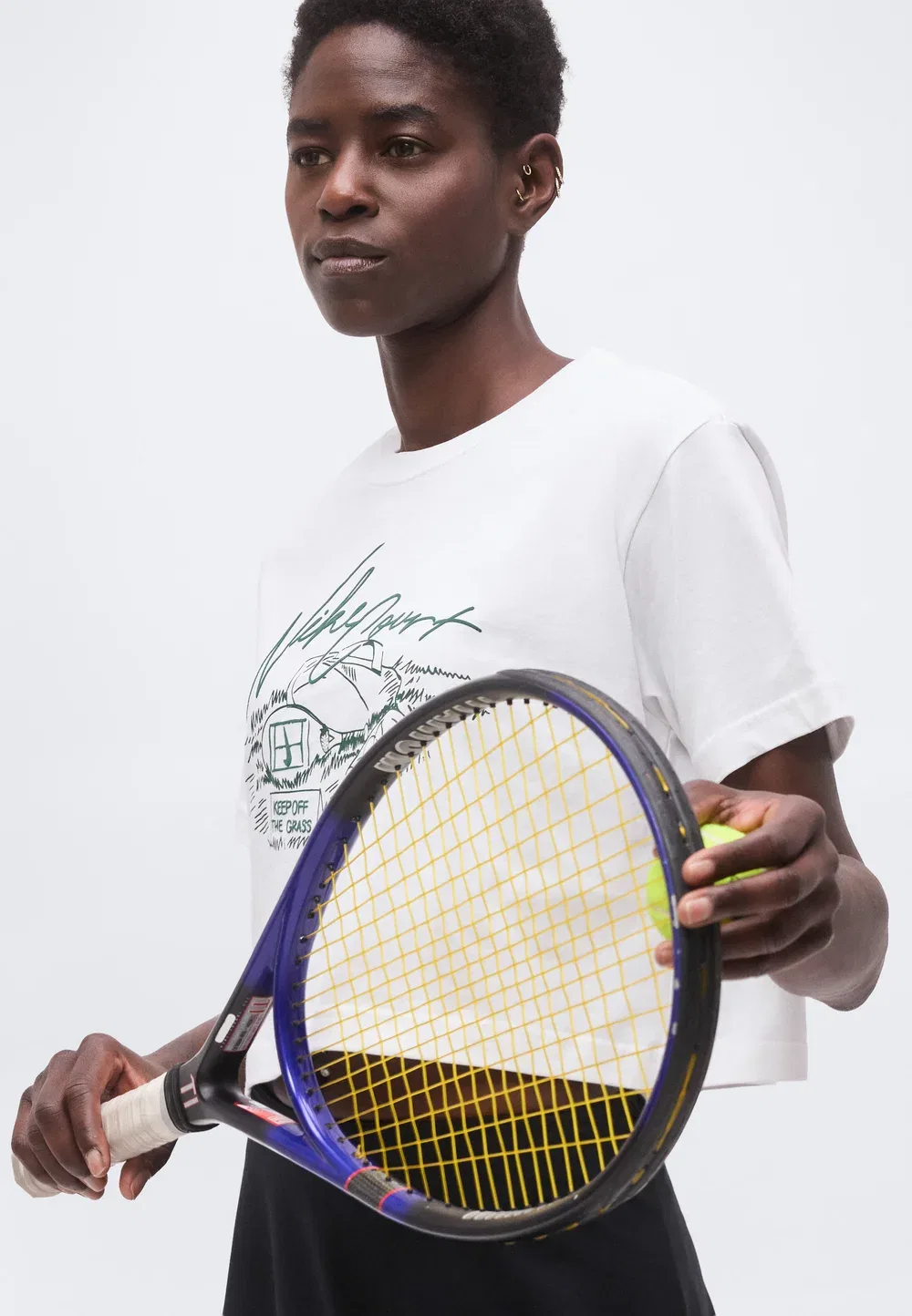Укороченная футболка с принтом Tee slam crop Nike Performance, White — фото 4