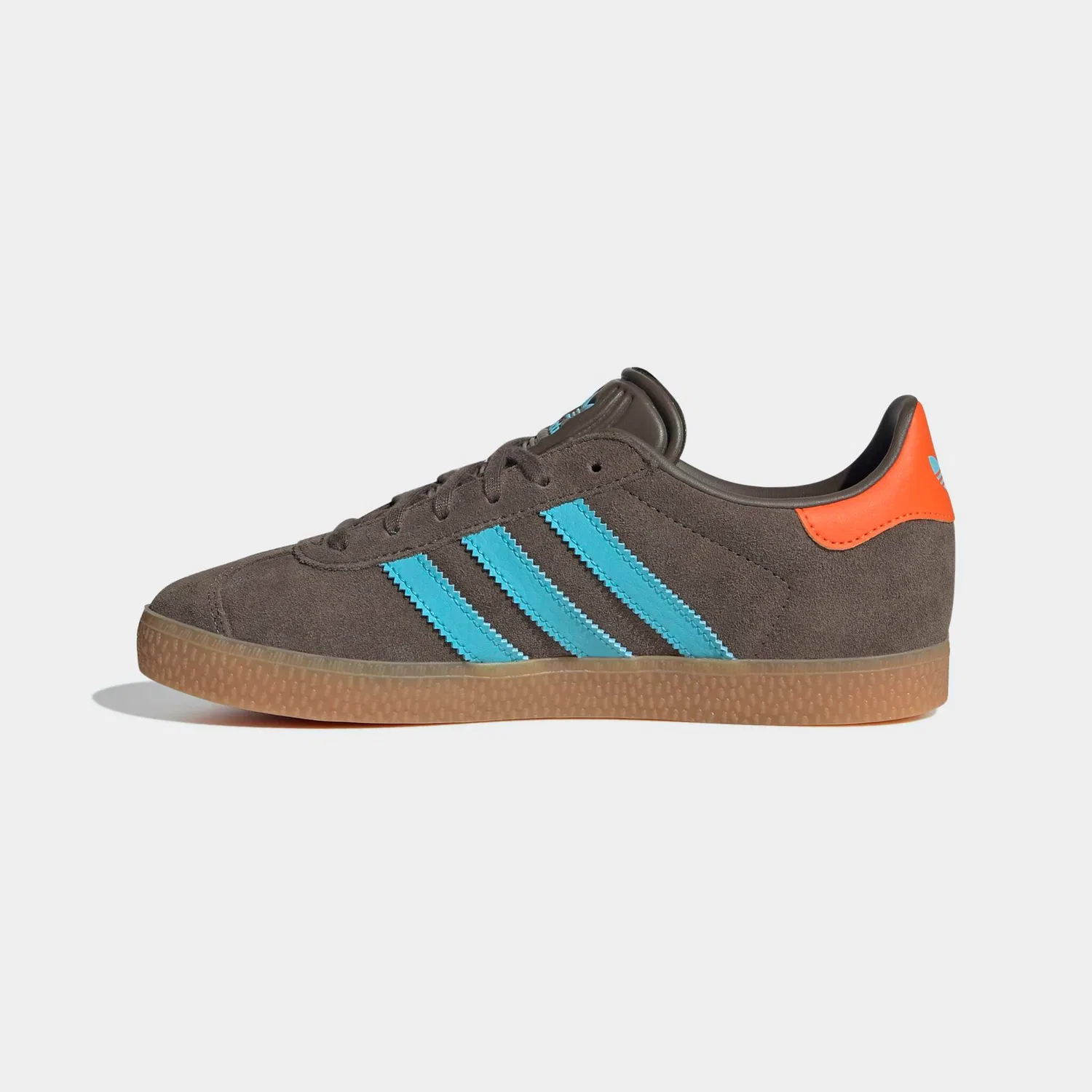 Детские кроссовки с замшевым верхом Gazelle Adidas Originals, Cargo Brown/Blue Glow/Impact Orange — фото 3