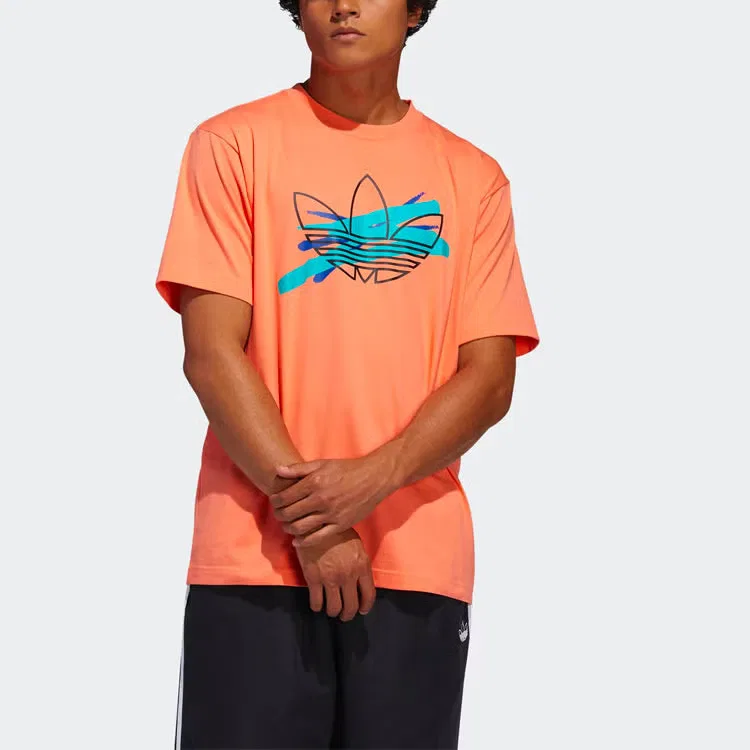 Футболка спортивная с принтом Originals Adidas, оранжевый — фото 2