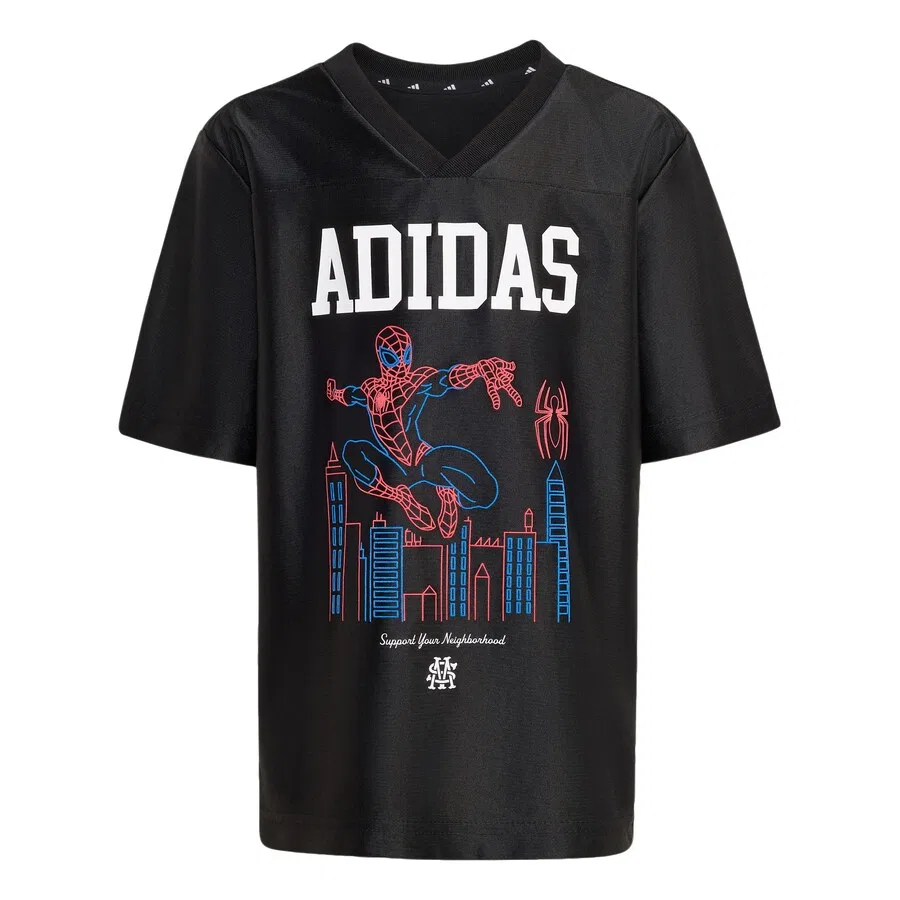 Спортивная футболка ADIDAS SPORTSWEAR Performance Shirt 'Marvel Spider Man' черного цвета