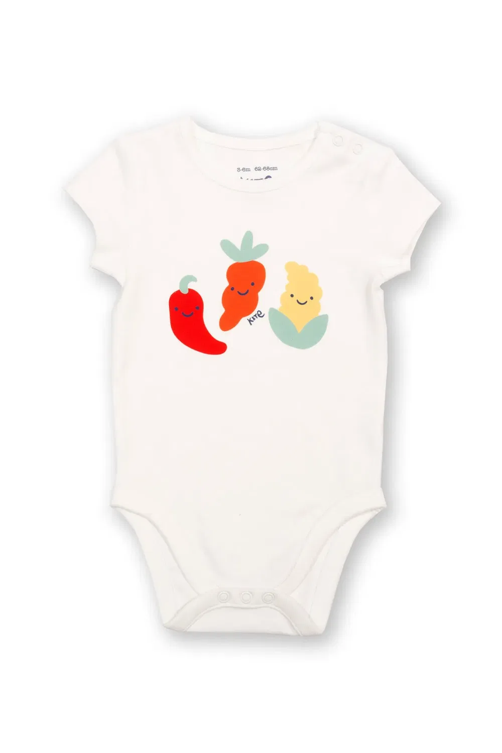 Детское боди из органического хлопка Baby Wonky Veg Kite, Cream