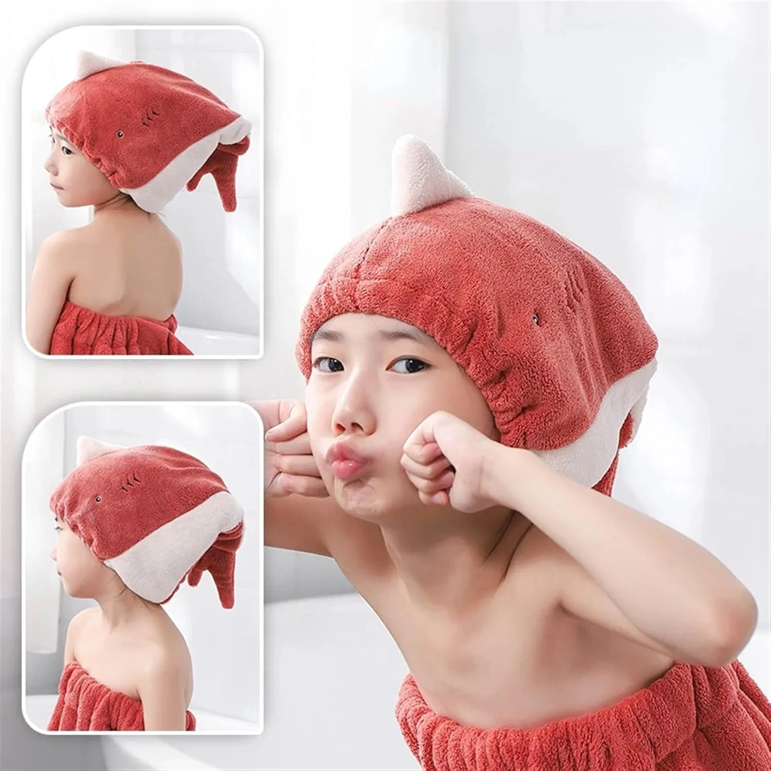 Шапочка для душа из микрофибры AYWTIUN, Kid-Coffee — фото 3