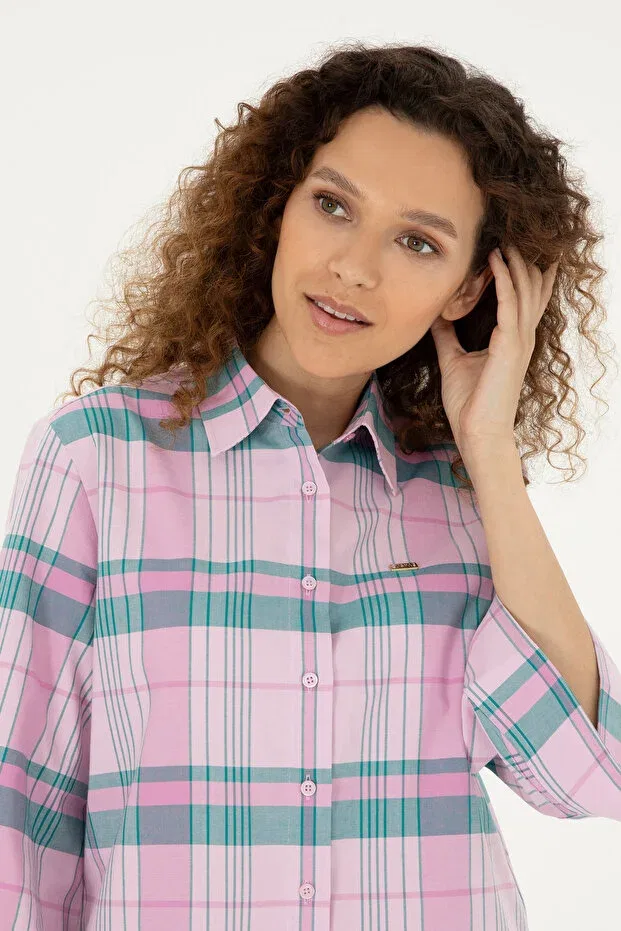 Женская рубашка с длинным рукавом U.S. Polo Assn., Pink — фото 2