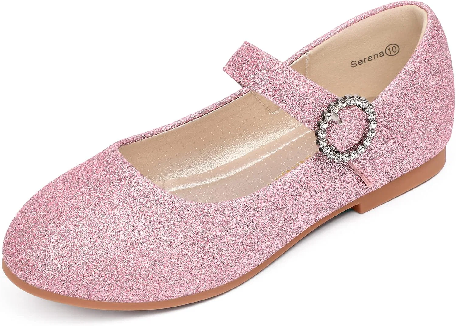 Детские туфли для девочек со стразами Mary Jane PANDANINJIA, Pink Glitte