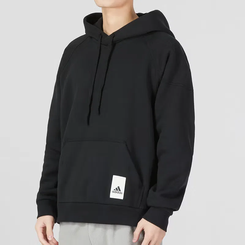 Худи из флиса с капюшоном Sportswear Lounge Adidas, черный — фото 4