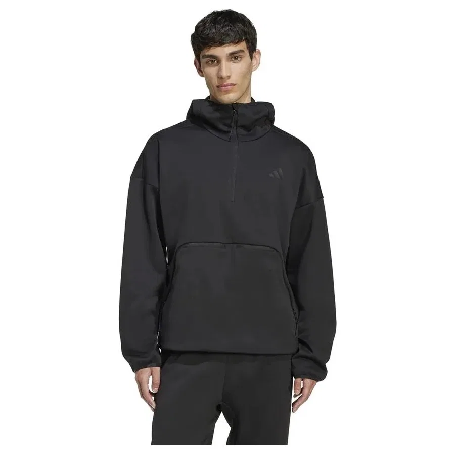 Мужской свитшот с капюшоном adidas CT SS HZ, Черный — фото 2