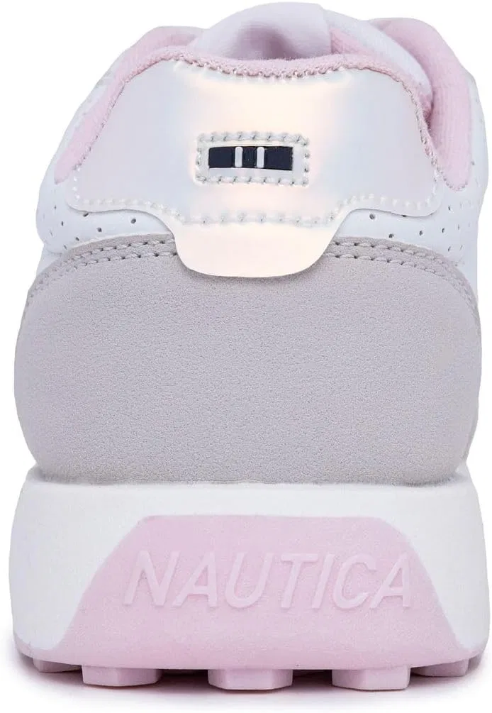 Детские кроссовки с принтом Athletic Running Sneakers Nautica, White Pink Grey — фото 4