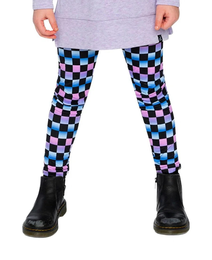 Леггинсы с клетчатым принтом Stardust Unicorn Deux par Deux, Black Checkered Print — фото 3