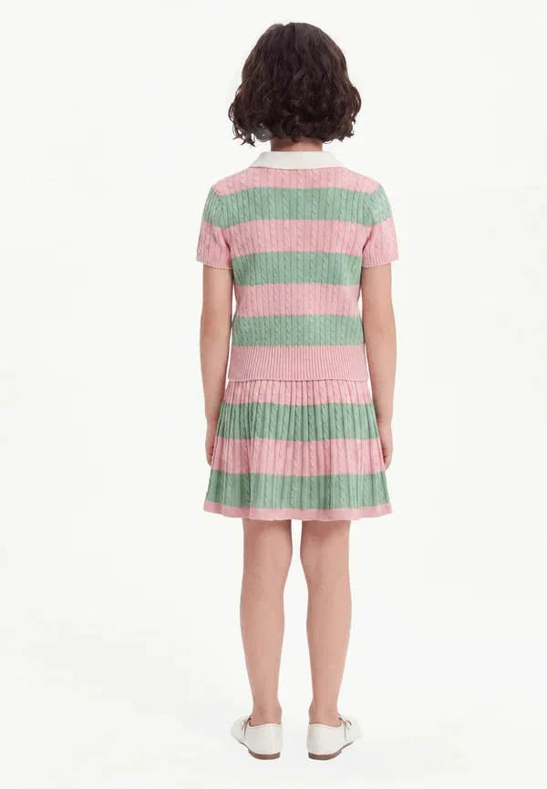 Комплект из поло и шорт с вязаным узором Polo Ralph Lauren, Light Pink, светло-розовый — фото 2