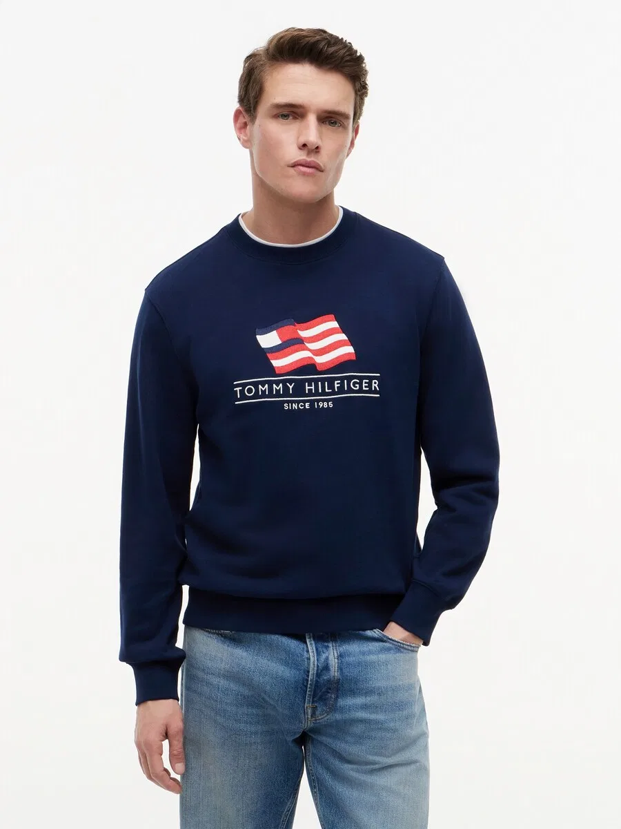 Толстовка TOMMY HILFIGER "Флаг" синего цвета — фото 2