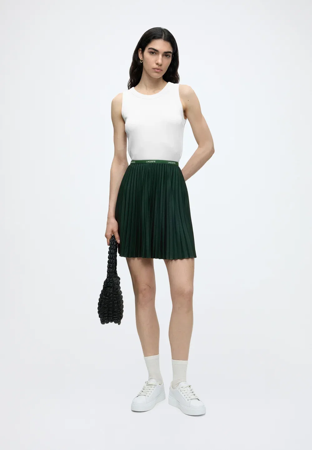 Юбка Lacoste Sinople плиссированная, шифон, однотонная — фото 2