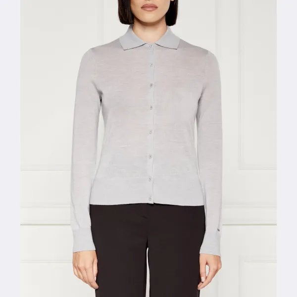 

Кардиган фигурного кроя из шерсти Calvin Klein, серый