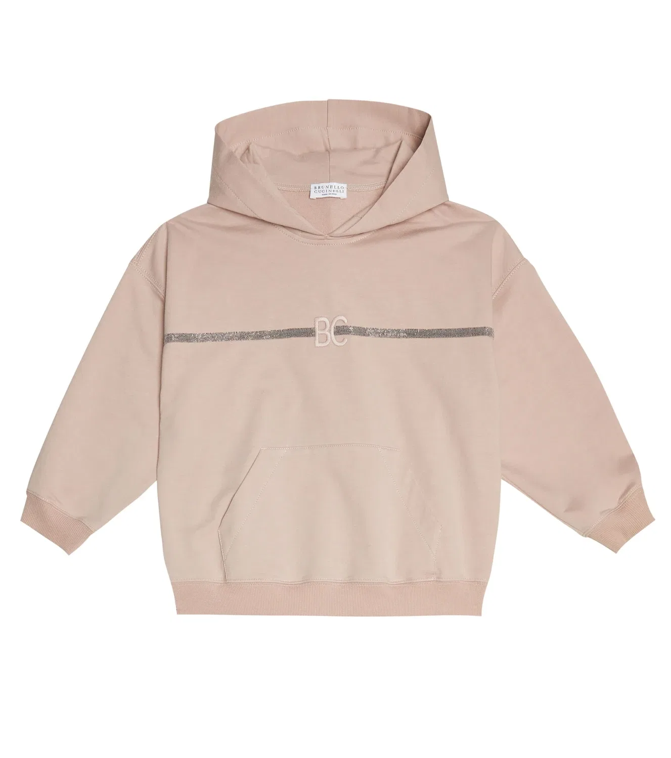 Худи хлопковое с карманом кенгуру Brunello Cucinelli Kids, розовый