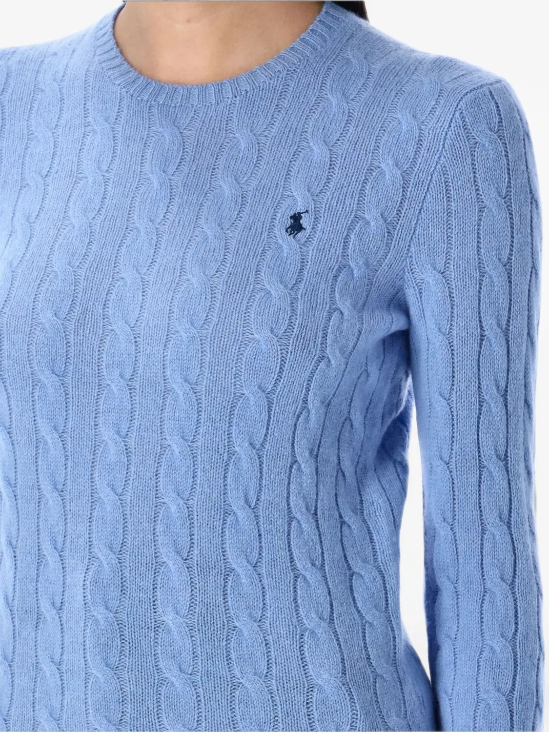 Джемпер фактурной вязки из шерсти Polo Ralph Lauren, синий — фото 2