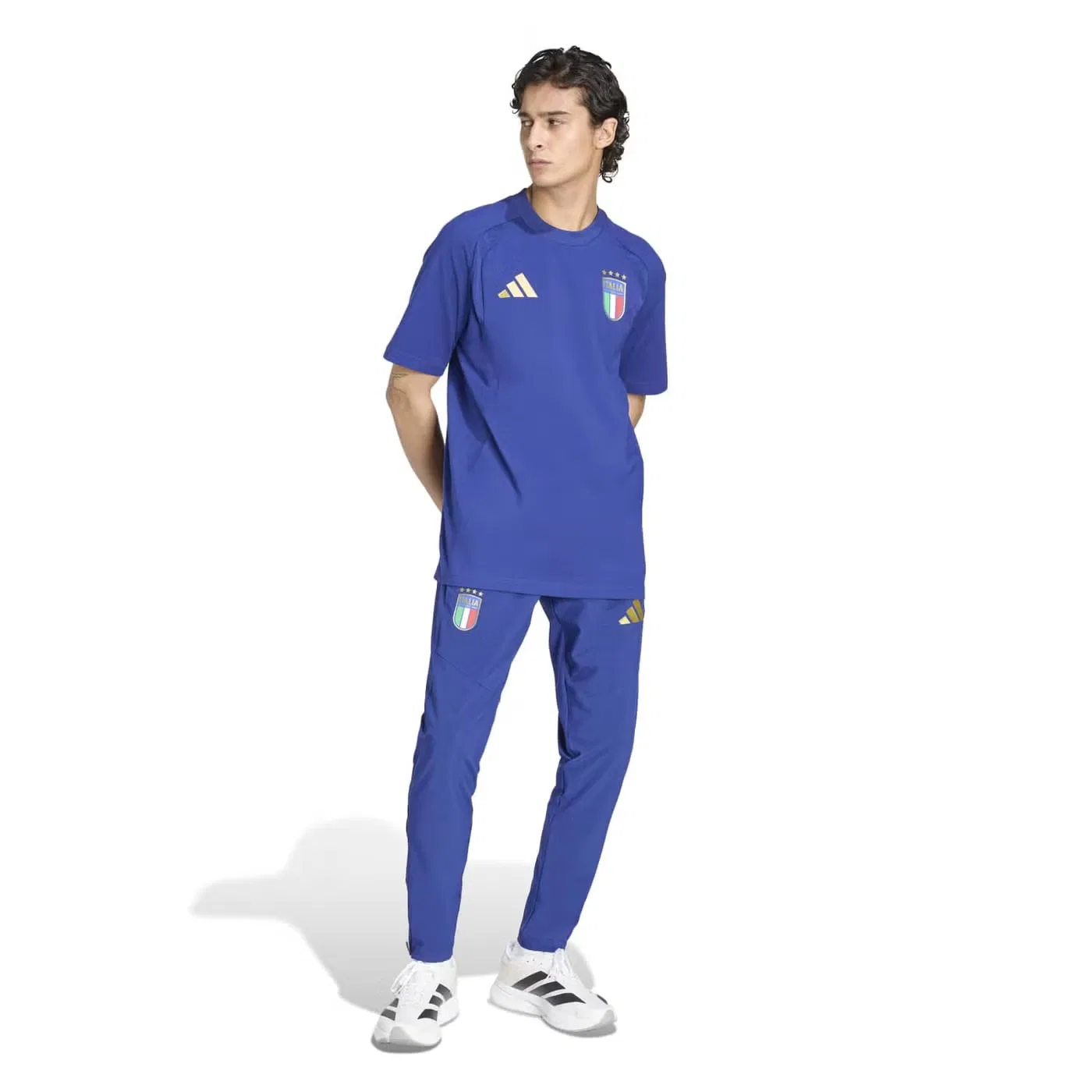 Футболка с принтом Italy Tiro Travel Adidas, синяя — фото 4