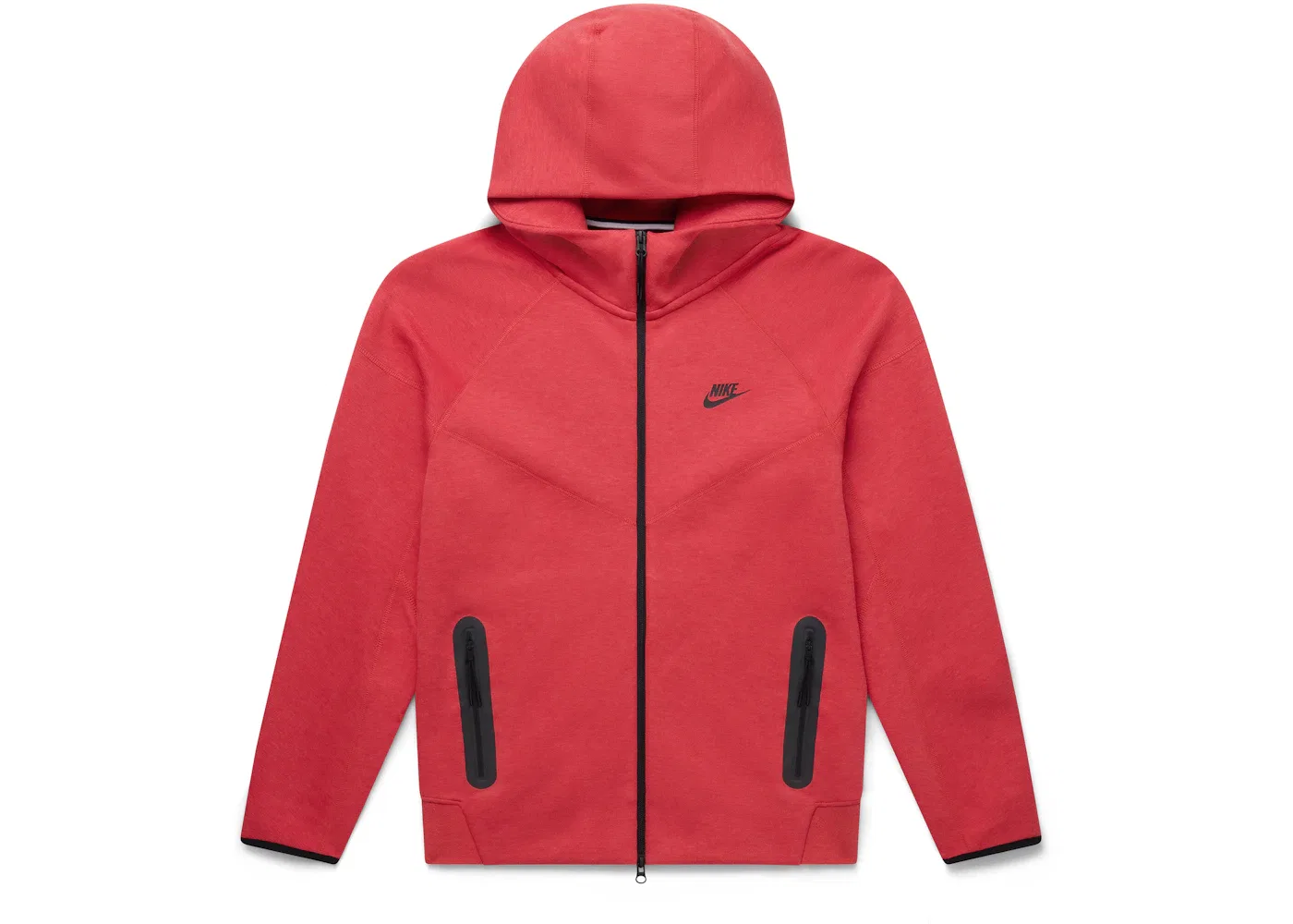 Мужской худи с полной застежкой-молнией Nike Sportswear Tech Fleece Windrunner, Light University Red Heather/Black