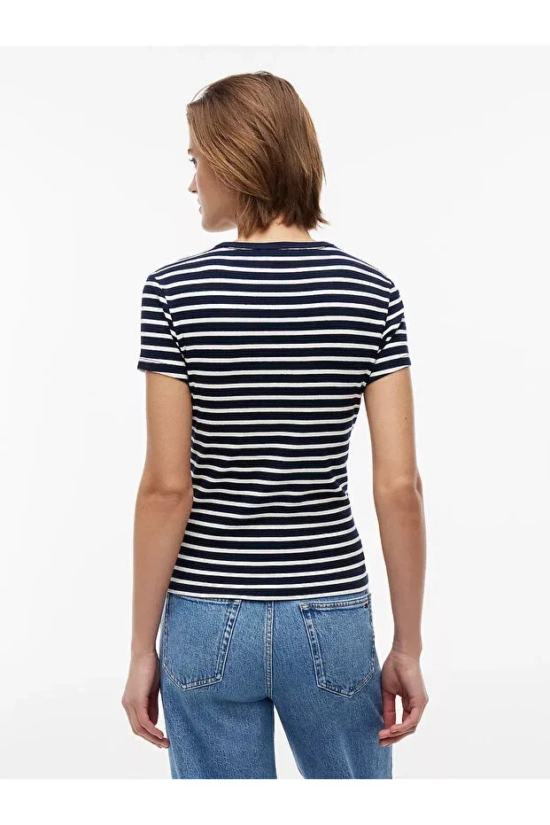 Женская футболка с принтом Tommy Hilfiger, Navy Blue-White — фото 2