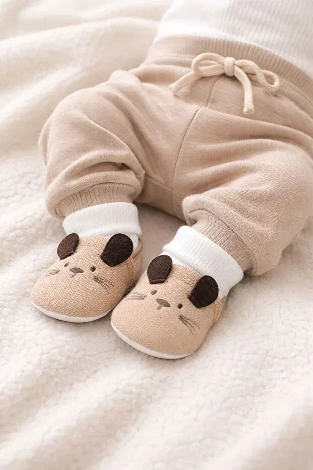 Детские пинетки для новорожденных вязаные Minissa Baby Kids, Brown — фото 2