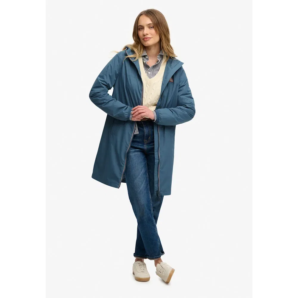 Ветровка Superdry Longline Tri Windbreaker, синий — фото 4