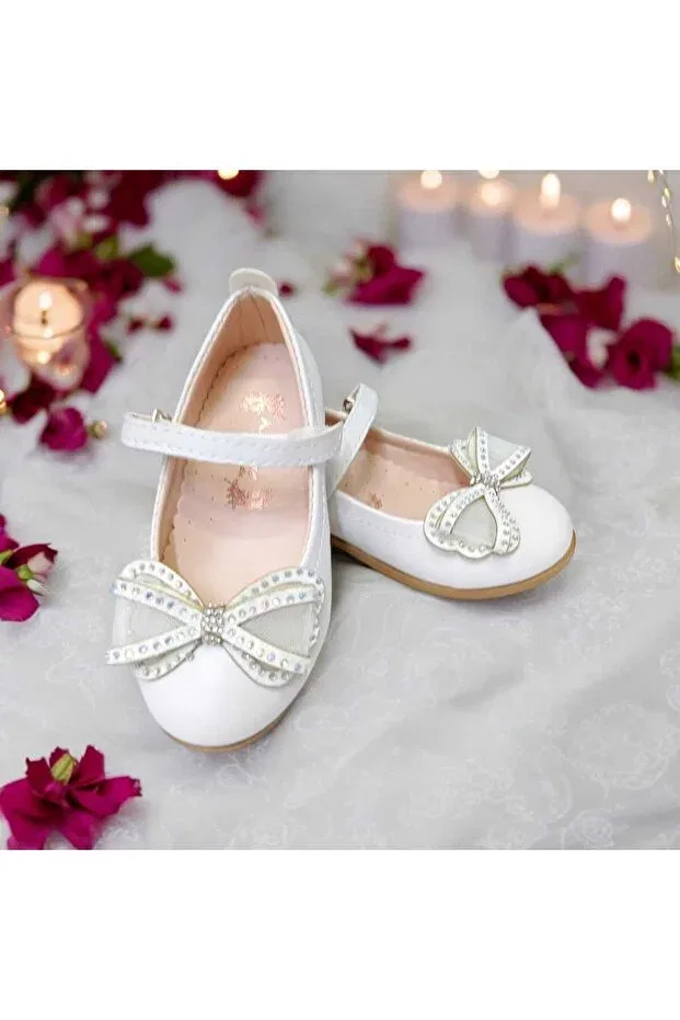 Детские балетки для девочек с ортопедической стелькой Patik Bebe, White