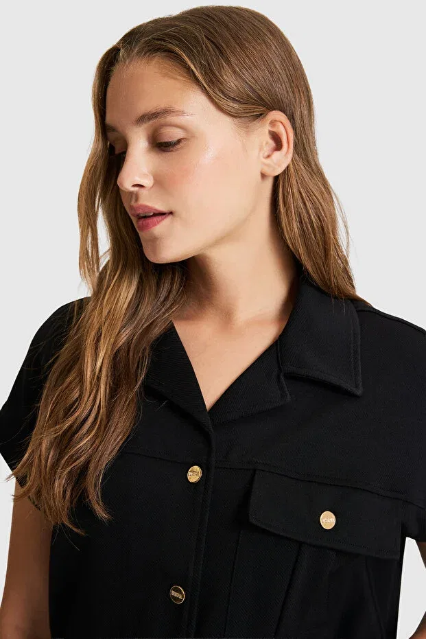 Женская хлопковая рубашка U.S. Polo Assn., Black — фото 3