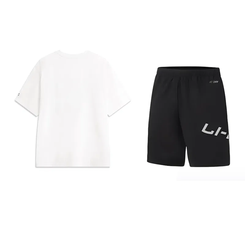 Комплект спортивной одежды детский Белый верх + Черный низ Li-Ning, White Top+Black Bottom — фото 3