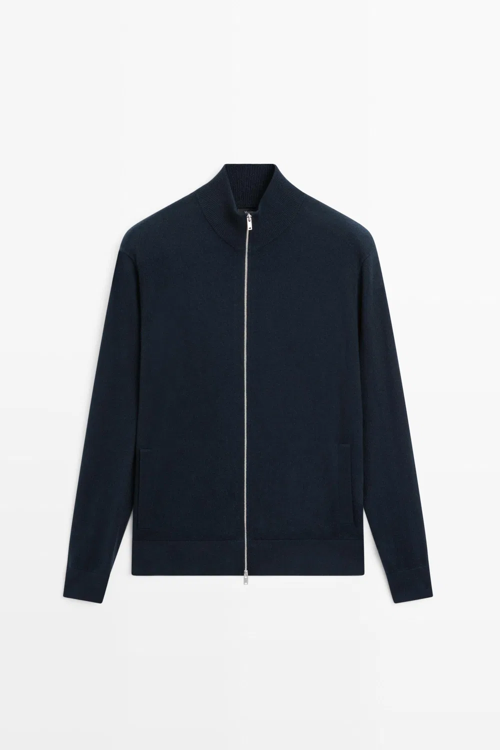 Кардиган Massimo Dutti 100% Cashmere Zip-Up Knit, темно-синий — фото 2
