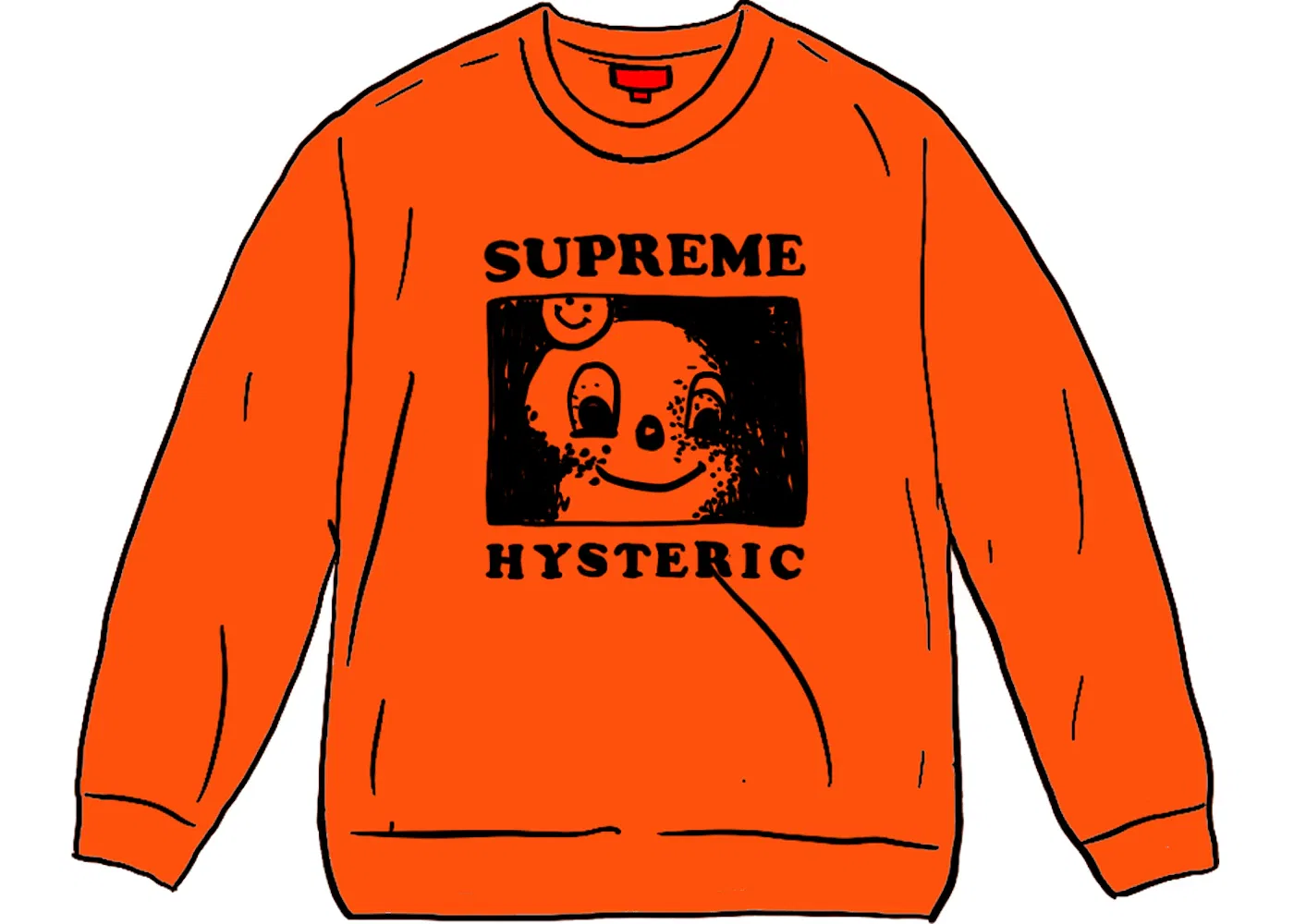 Мужской свитшот с принтом Hysteric Glamour Crewneck Supreme, Orange