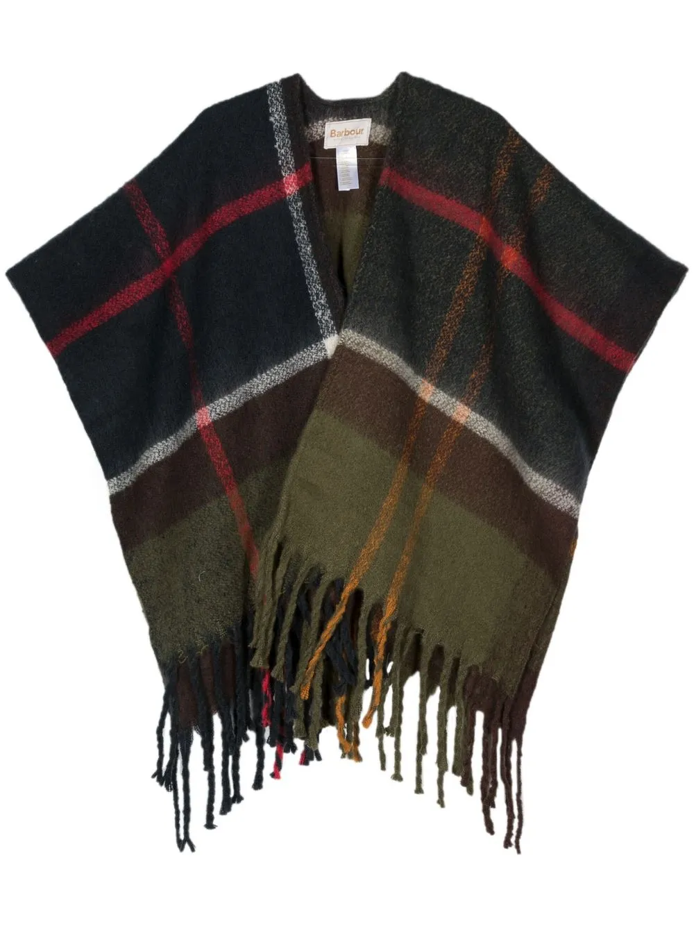 

Клетчатый шарф с бахромой Barbour, зеленый