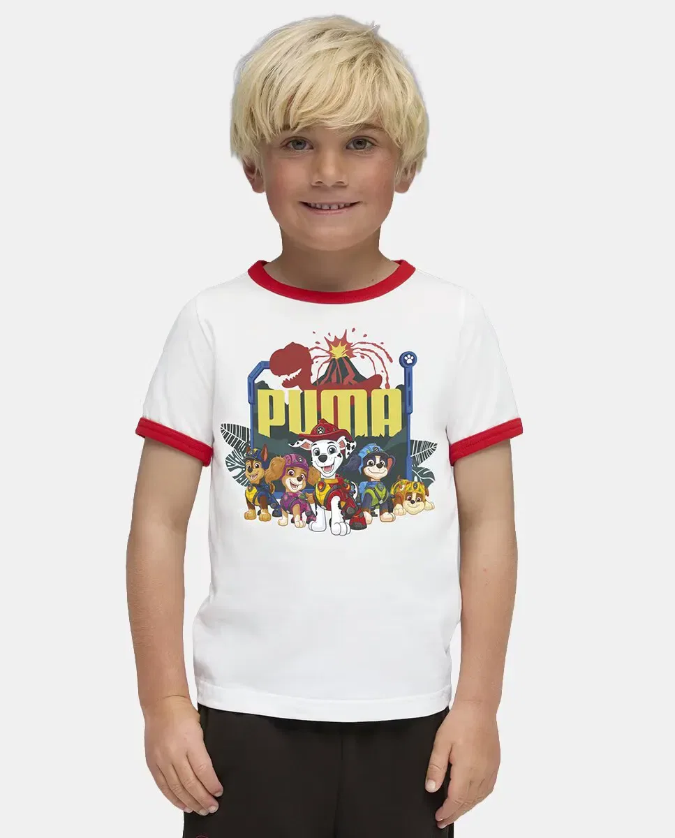 Детская футболка для мальчиков с принтом PAW PATROL Ringer Puma, Белый