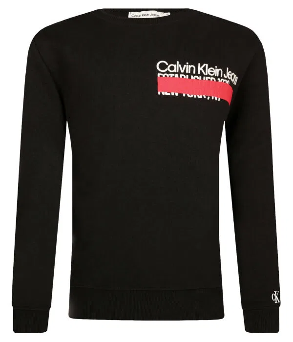Детский пуловер с логотипом Calvin Klein Jeans, черный
