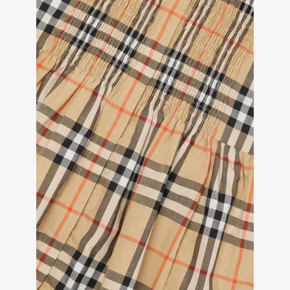 Хлопковое платье в клетку со сборками, 4 года Burberry — фото 2