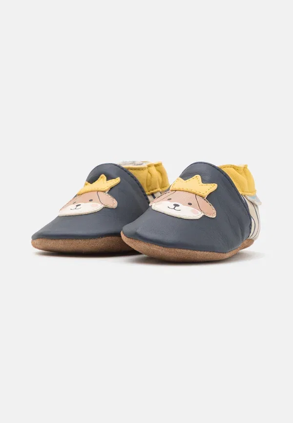 Пинетки кожаные King dog unisex - first shoes Robeez, Marine, Beige Clair, бежевый — фото 4
