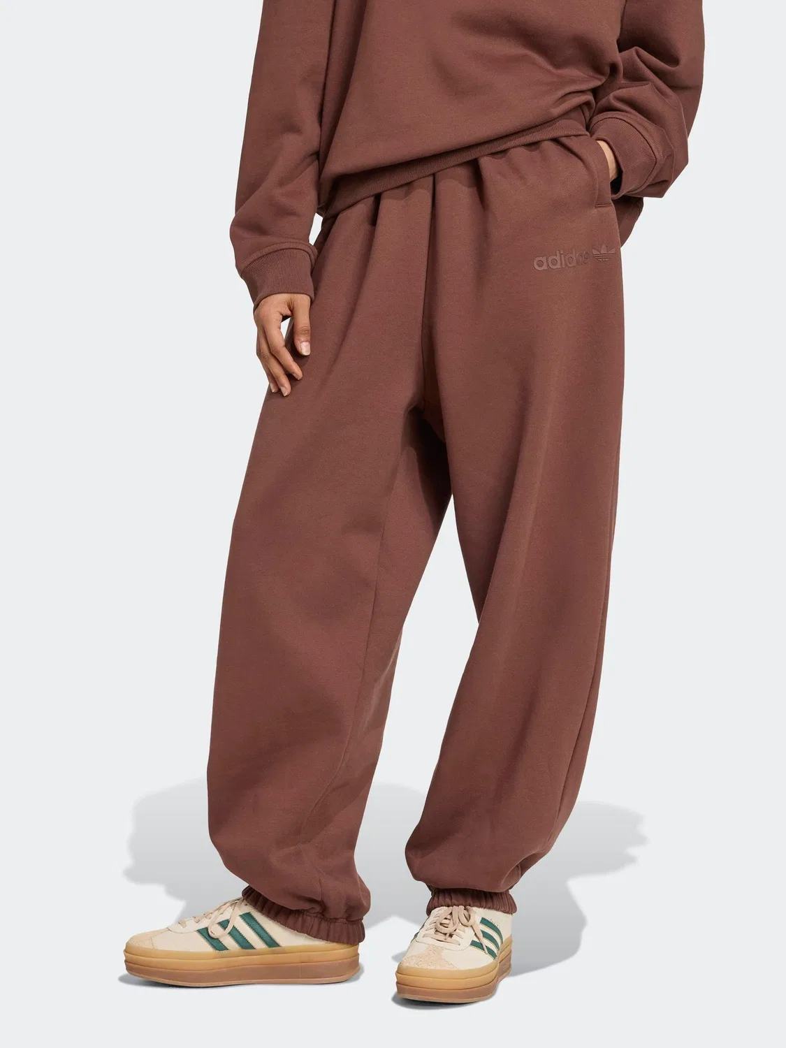 Джоггеры Oversized Essentials Linear, adidas Originals, коричневый