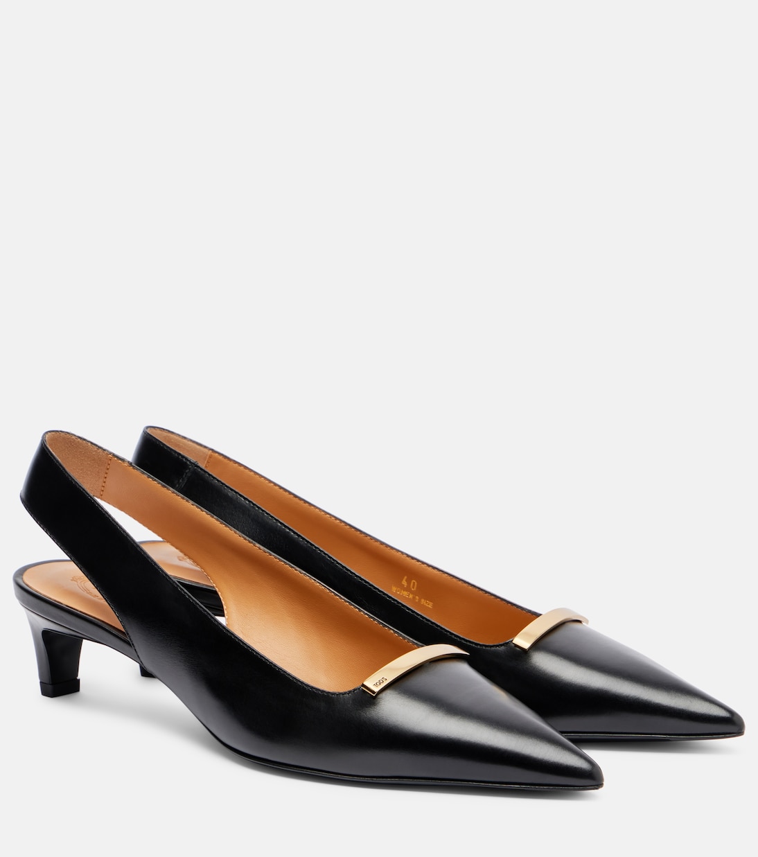 Барретта 40 кожаные туфли-лодочки на ремешке Tod's, черный