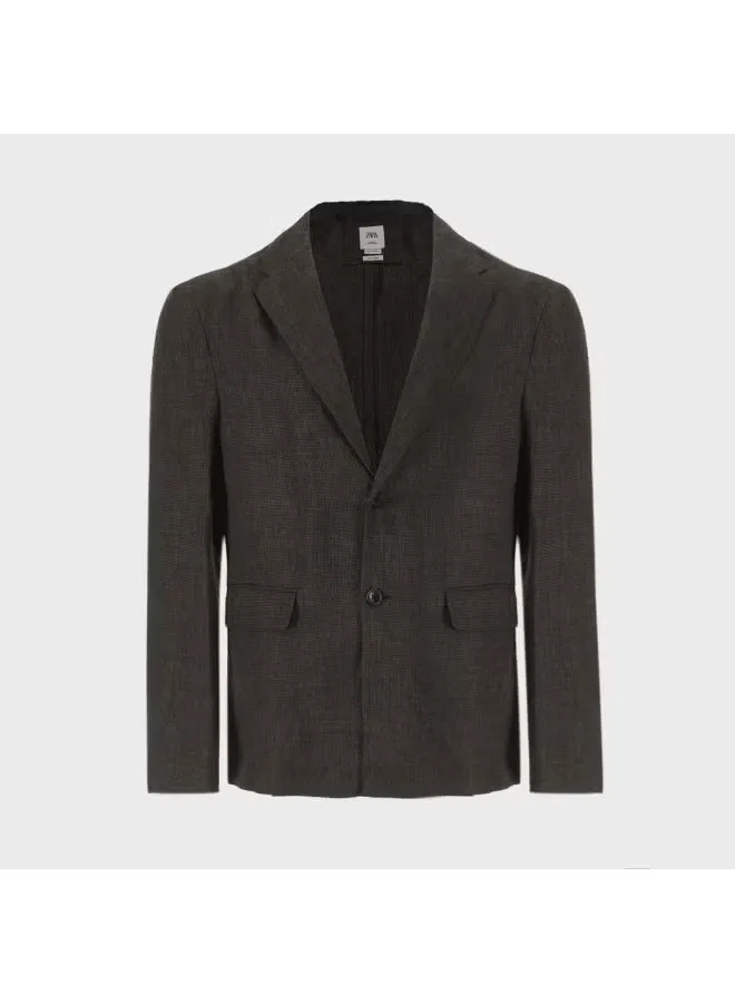Костюм деловой классический в клетку Zara, серо-черный — фото 2