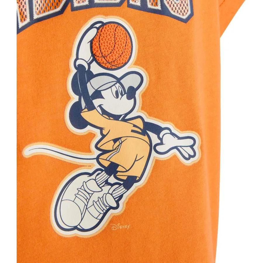 Детский спортивный костюм с принтом Disney Mickey Mouse adidas, Оранжевый/Темно-синий — фото 4