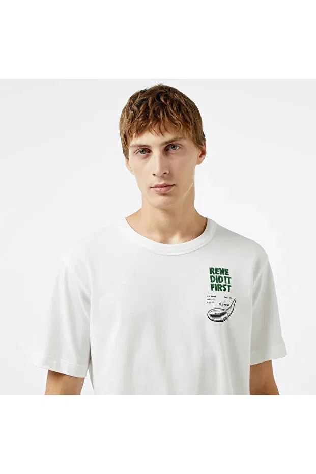 Футболка женская Lacoste White, хлопковая, базовая — фото 4